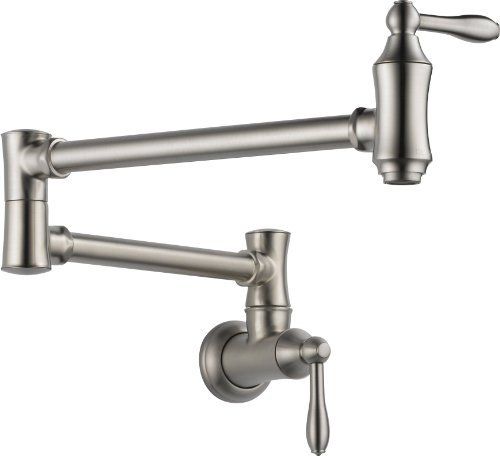 Delta 1177LF-SS Pot Filler Faucet - Wall Mount, Stainless | Amazon (US)