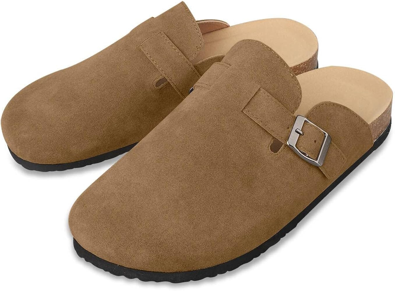 Boston Suede Clogs for Women Men Dupes Unisex Arizona Delano Slip-on Potato Shoes Footbed Cork Clogs | Amazon (US)