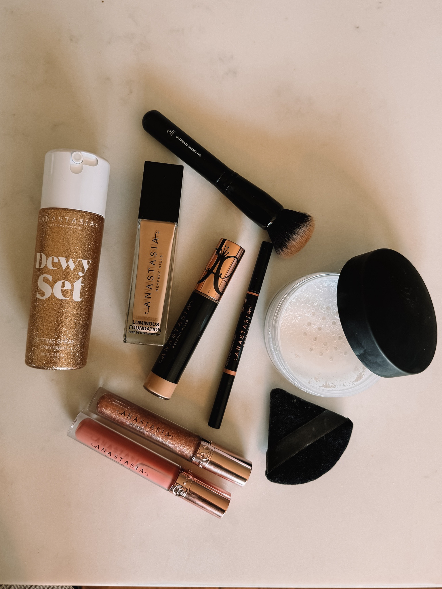 Use code: BWC for 25% off ABH 🤯🤯
Foundation shade: 315N
Concealer shade: 10
Setting Powder; Translucent 
Brow pencil: medium brown
Lip gloss shades: Soft Pink + Amber Sparkle

#LTKsalealert #LTKfindsunder50 #LTKbeauty