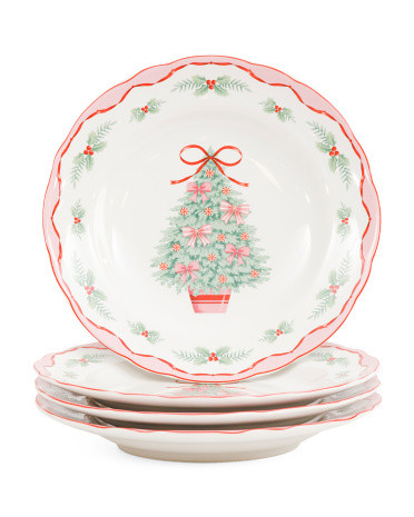 Set Of 4 Pinkmas Salad Plates | TJ Maxx