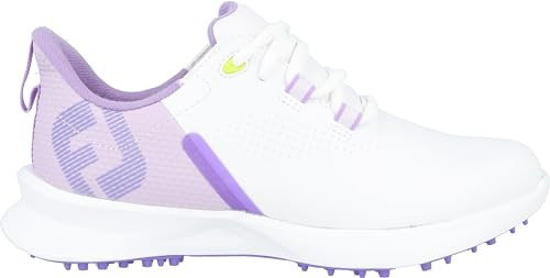 FootJoy Unisex FJ Fuel Junior Golf Shoe, White/Grey/Purple, 4 | Amazon (US)