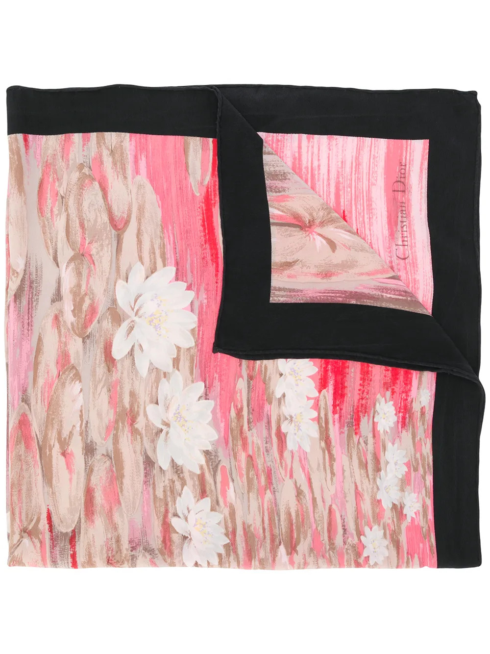 Christian Dior Vintage floral print foulard - Pink | FarFetch Global
