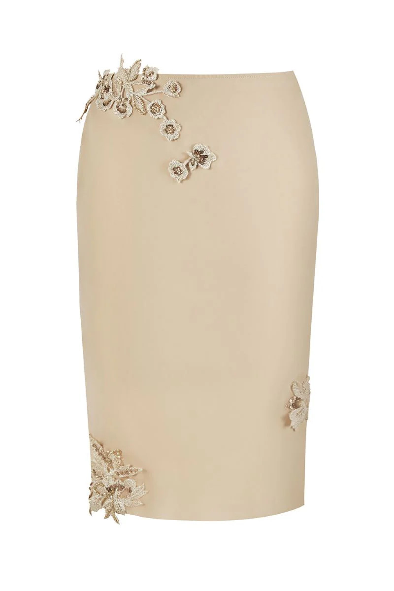 BELLE LACE KNEE-LENGTH SKIRT IN CREAM | Stolen Stores | CULT MIA | CULT MIA UK LTD