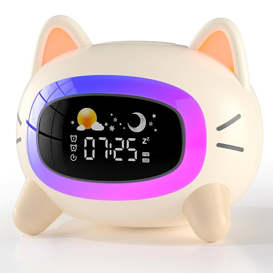 Kids Alarm Clock Ok to Wake Alarm Clock for Kids, Toddlers Night Light Clock for Bedroom, Cat Ala... | Amazon (US)