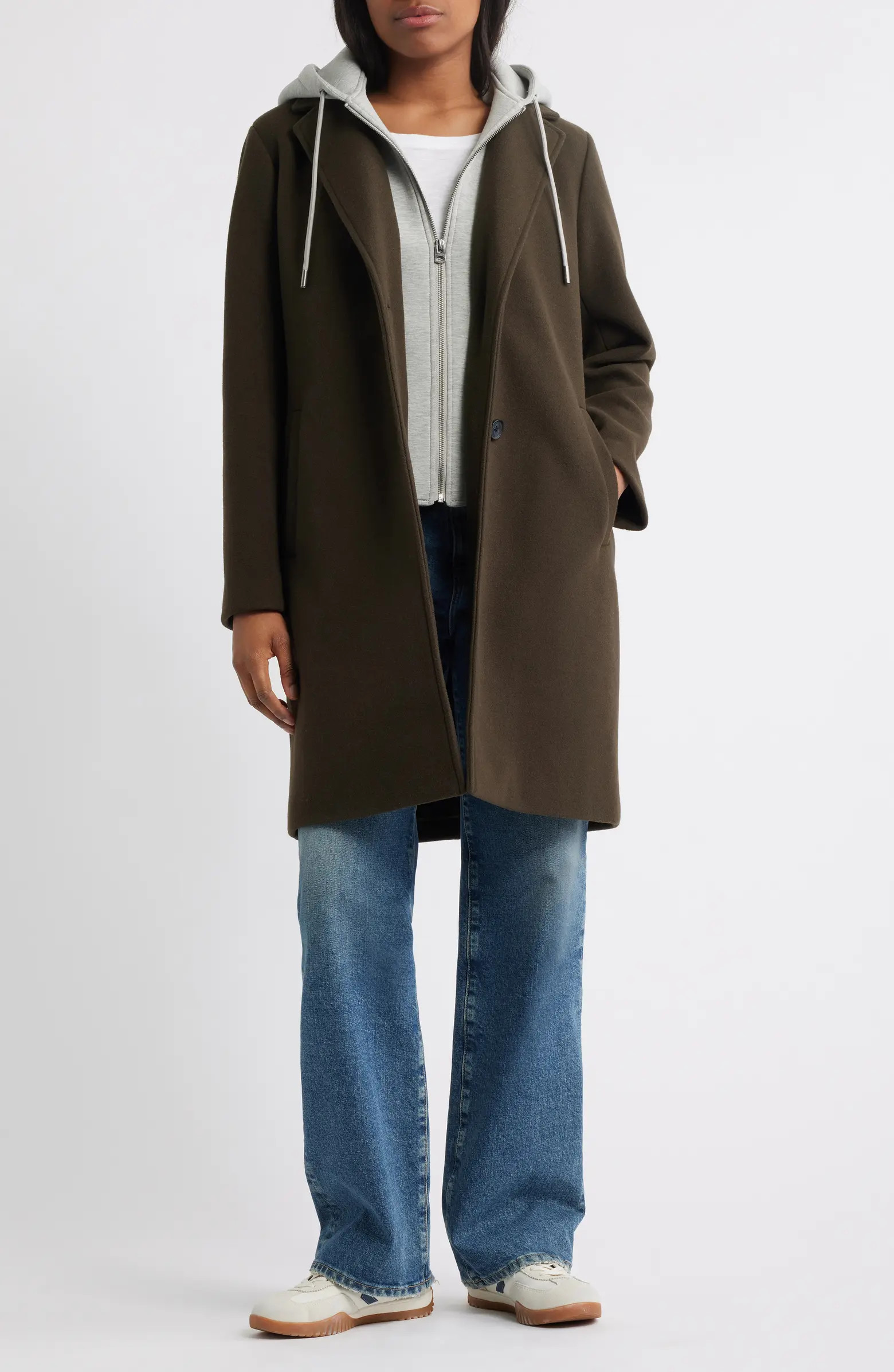 Lucky Brand Layered Hoodie Bib Coat | Nordstrom | Nordstrom