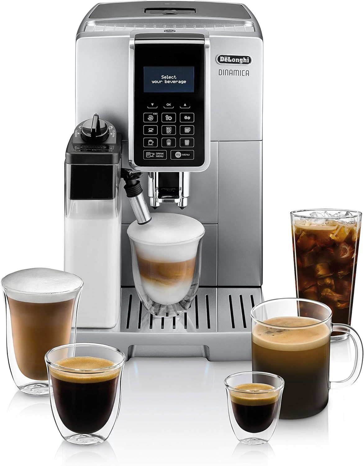 De'Longhi ECAM35075SI Dinamica with LatteCrema Fully Automatic Espresso Machine, Silver | Amazon (US)