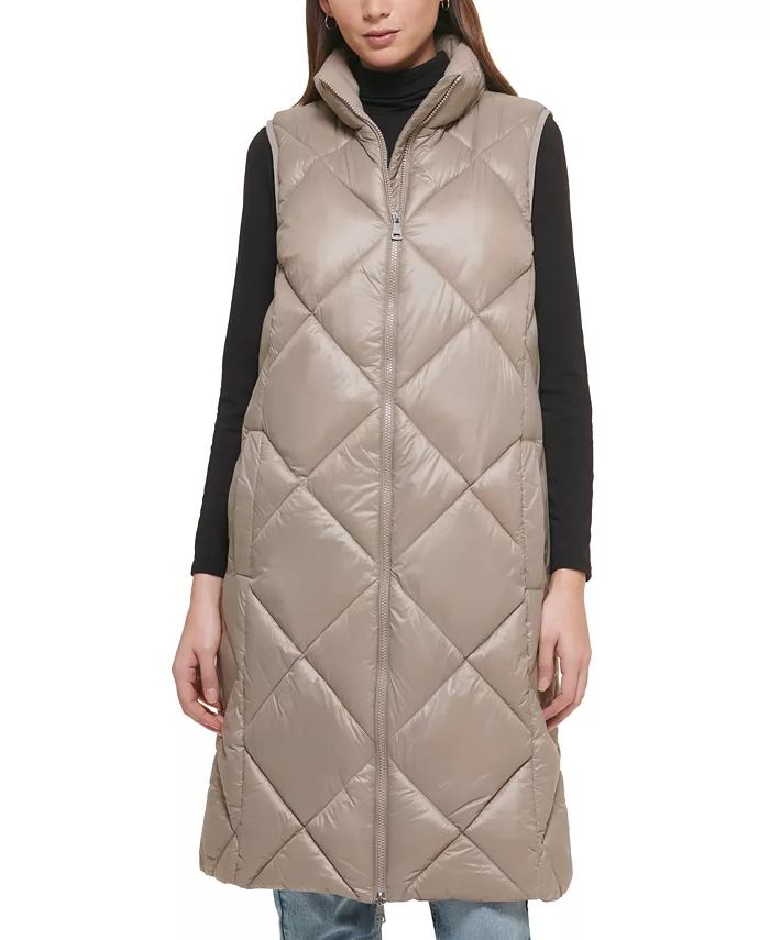 DKNY Jeans Women's Diamond-Quilt Sleeveless Jacket & Reviews - Jackets & Blazers - Women - Macy's | Macys (US)