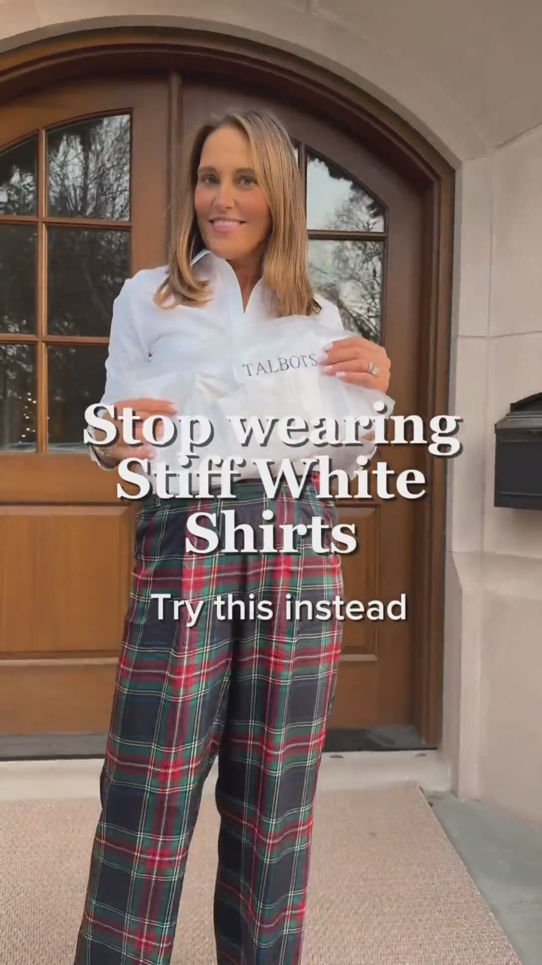 A true closet staple! This non-iron white button down Talbots top is worth every penny. It’s perfect for work, layering under cardigans, and pairs well with so many looks! 

#LTKSeasonal #LTKOver40 #LTKMidsize