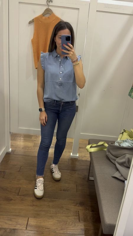 Loft try on! Wearing size small in the top and my true size and jeans and a size down half a size in the sneakers

#LTKsalealert #LTKfindsunder100 #LTKfindsunder50