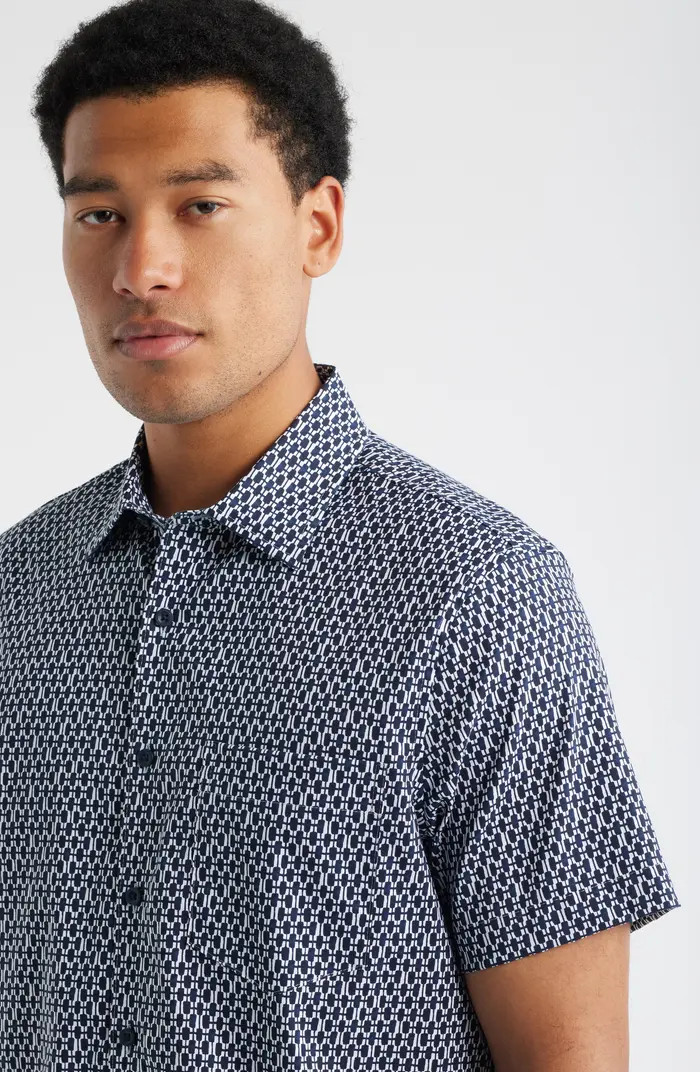Nordstrom Check Short Sleeve Stretch Button-Up Shirt | Nordstrom | Nordstrom