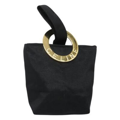 CELINE Circle Pouch Nylon Black Gold Auth BD1815 | eBay | eBay US