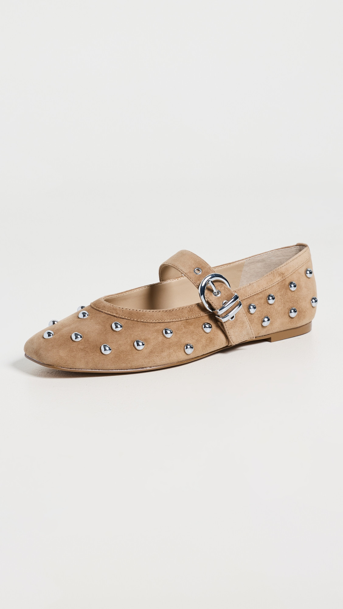 Dolce Vita Mikel Stud Flats Lt Brown Suede 9 | Shopbop
