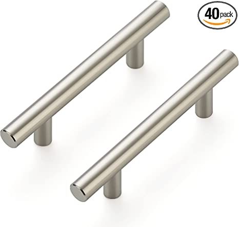 40 Pack | 5'' Cabinet Pulls Brushed Nickel Stainless Steel Kitchen Cupboard Handles Cabinet Handl... | Amazon (US)