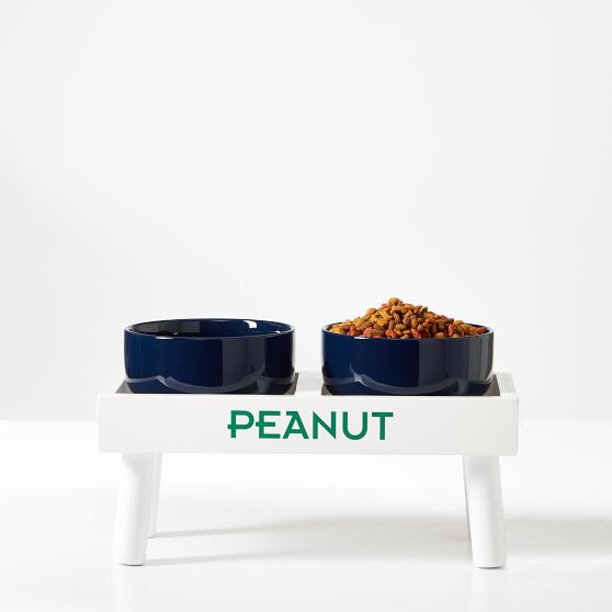Ceramic Dog Bowls with Wooden Stand | Mark and Graham