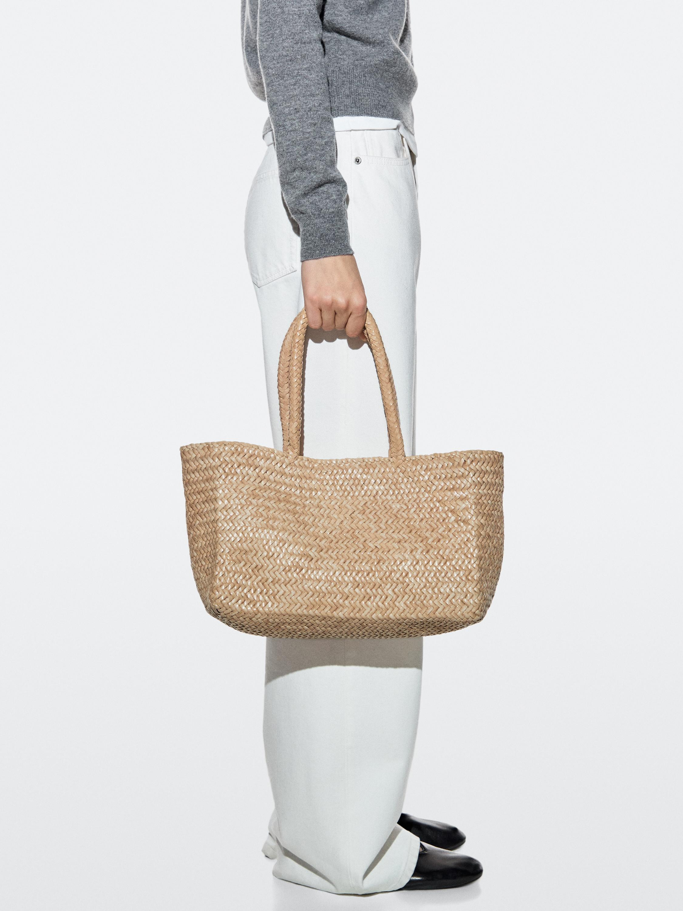 Mid-sized braided tote bag | Massimo Dutti US