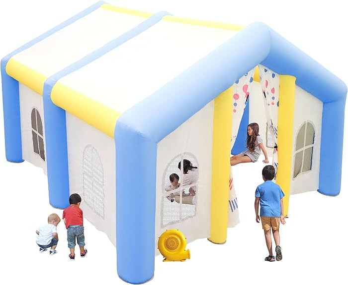 WELLFUNTIME Inflatable Kids Playhouse with Air Blower, Large Blow Up Play Tent for Indoor Outdoor... | Amazon (US)