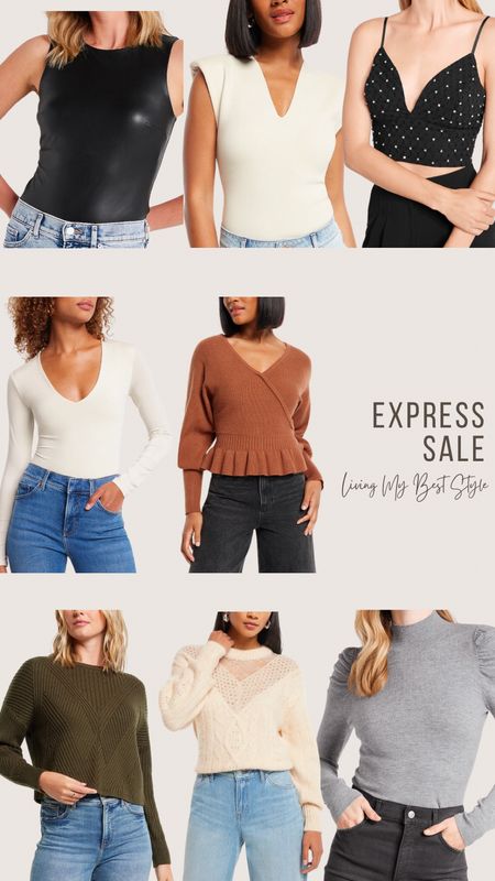 50% off everything at Express!! I love these sweaters and tops that could paired so many different ways. Great staple items. 🤎

#LTKunder50 #LTKsalealert #LTKCyberweek