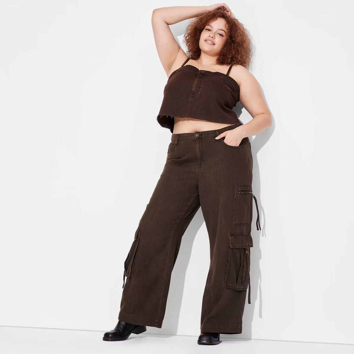 Women's Mid-Rise Wide Leg Cargo Baggy Pants - Wild Fable™ | Target