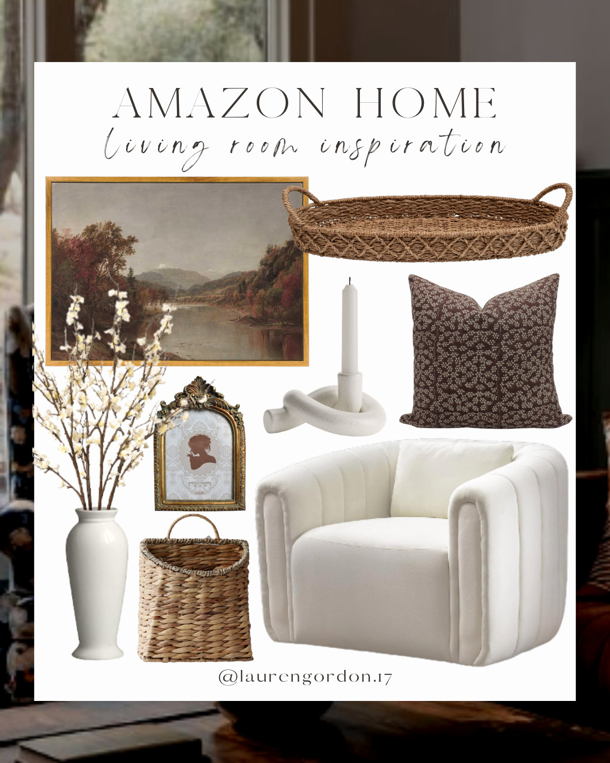 Modern home Decor, modern furniture, mid century modern home, decorative woven tray, vintage pict... | Amazon (US)