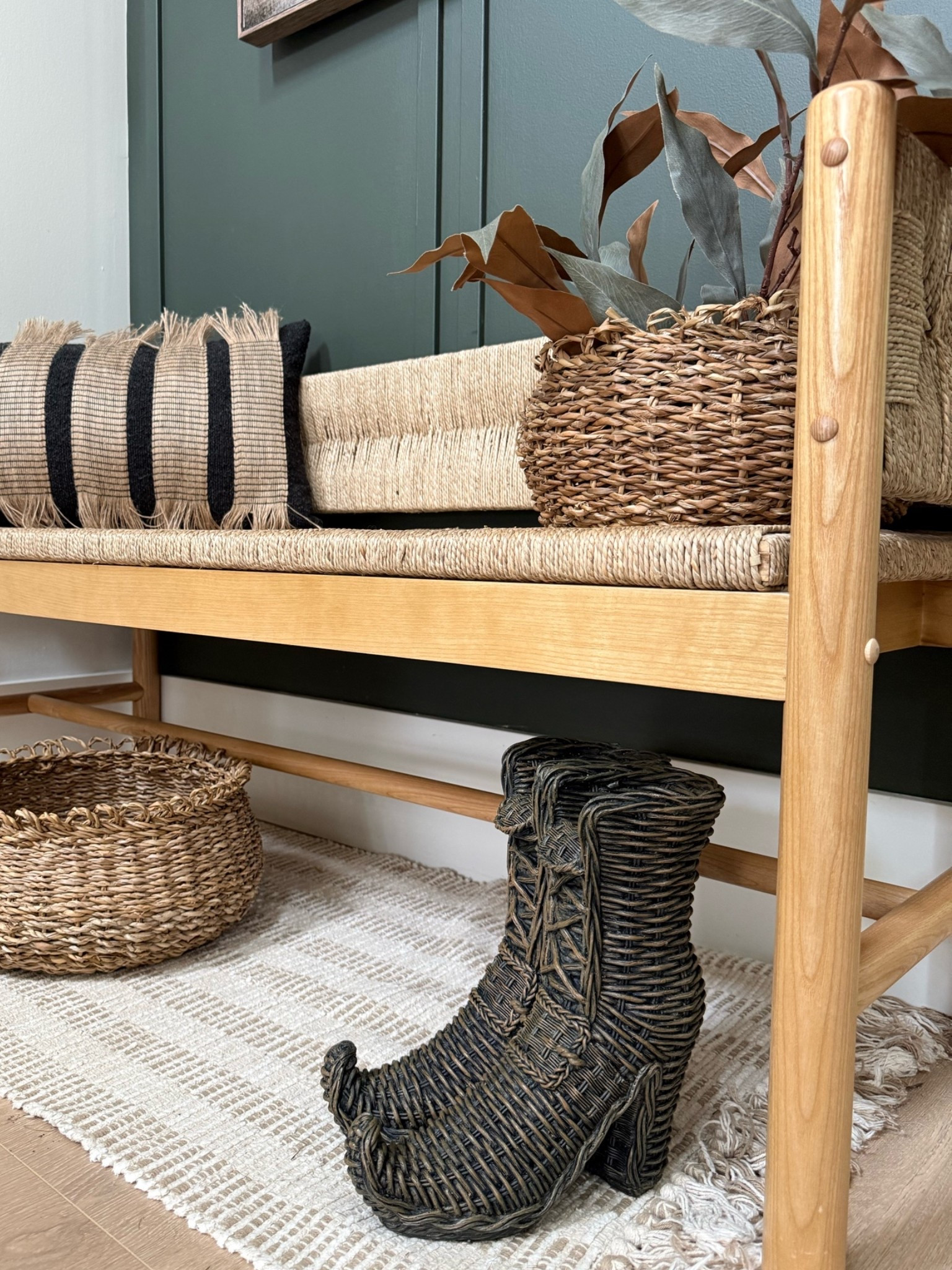 Witchy boots …cute touch of Halloween! 
Fall home
Spooky season decor