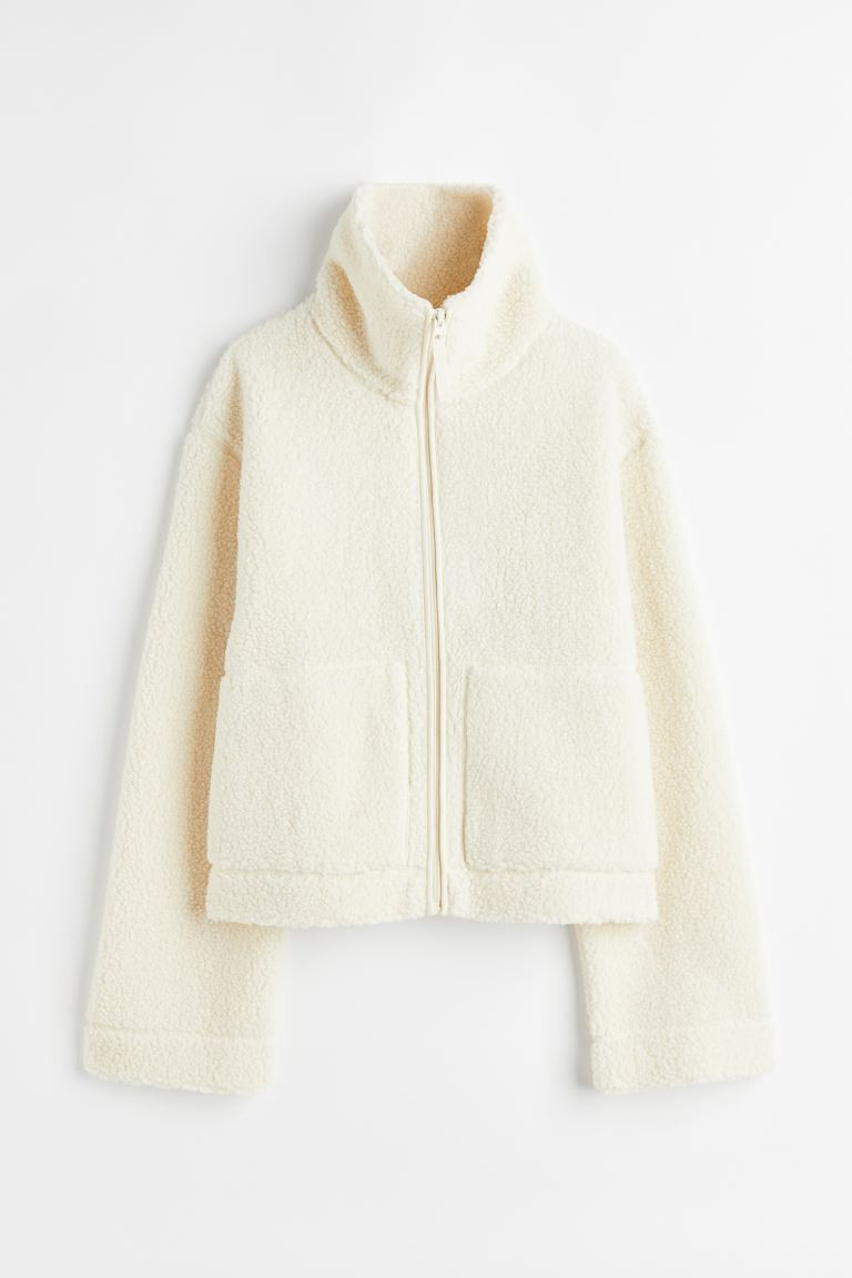 Veste en tissu peluche - Crème - FEMME | H&M FR | H&M (FR, IT, ES, PT, BE)