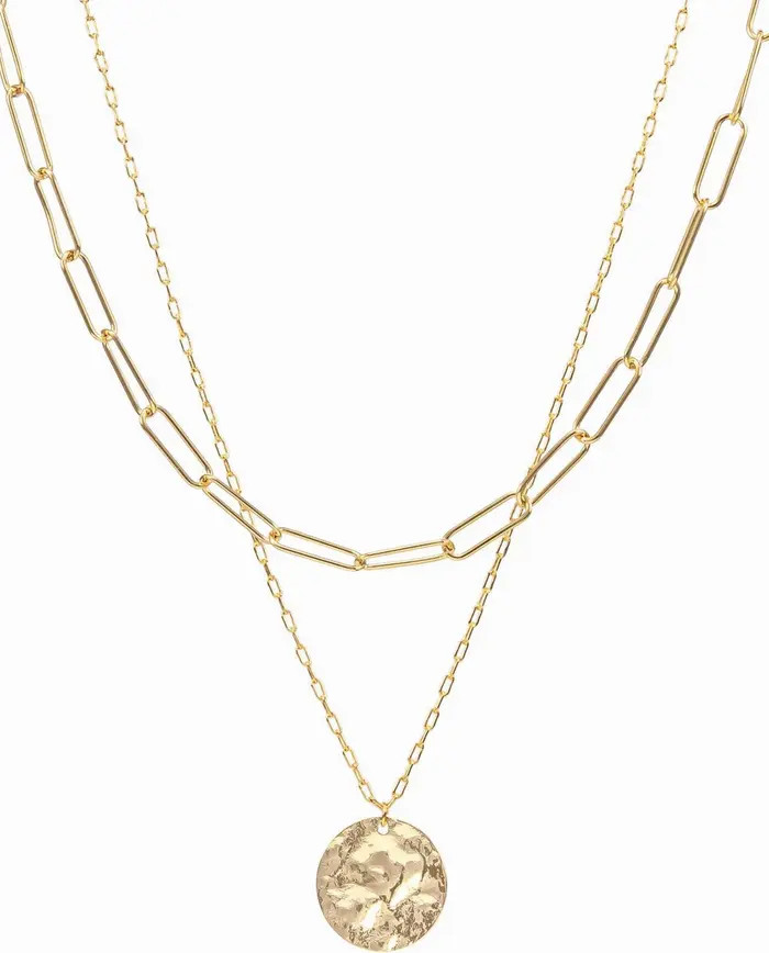 14k Gold Plated Roth Layered Necklace Trendy Everyday Minimalist | Nordstrom