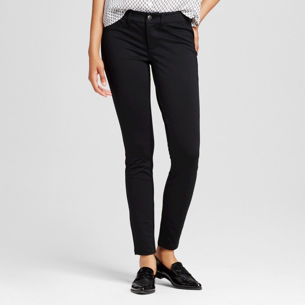 Women's Ponte Pants - Mossimo Black 14 | Target