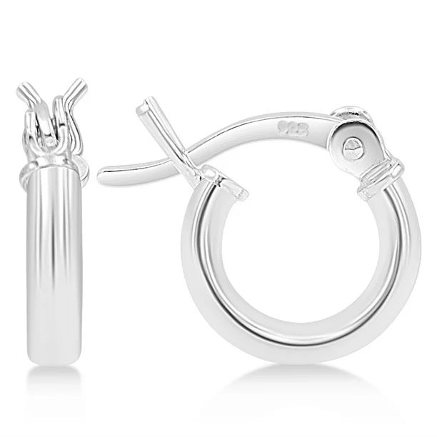 KEZEF 925 Sterling Silver Hoop Earrings | 2mm High Polished Silver Hoops for Women, Girls and Men... | Walmart (US)