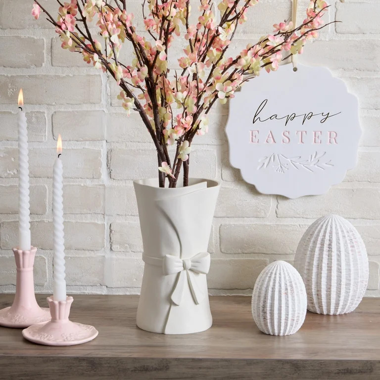 White Happy Easter Wall Sign, 10 in, by My Texas House - Walmart.com | Walmart (US)