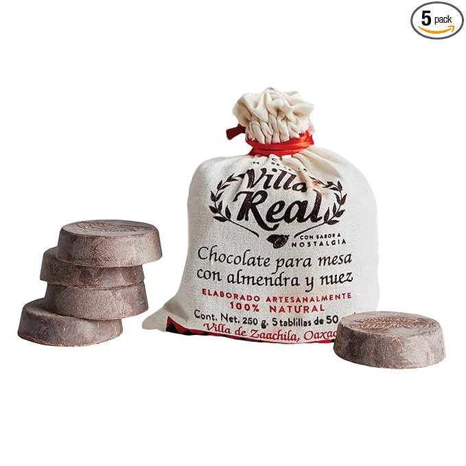 Verve Culture's Villa Real Mexican Chocolate, 5 discs - Almond, Net Wt 250g / Authentic Mexican H... | Amazon (US)