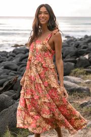 Pissaro Bow Sleeve Maxi Dress - Floral | Petal & Pup (US)