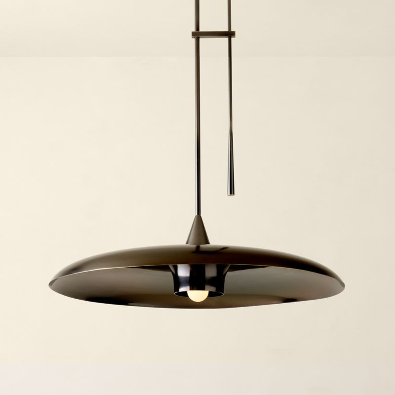 Brio Blackened Brass Pendant Light | CB2