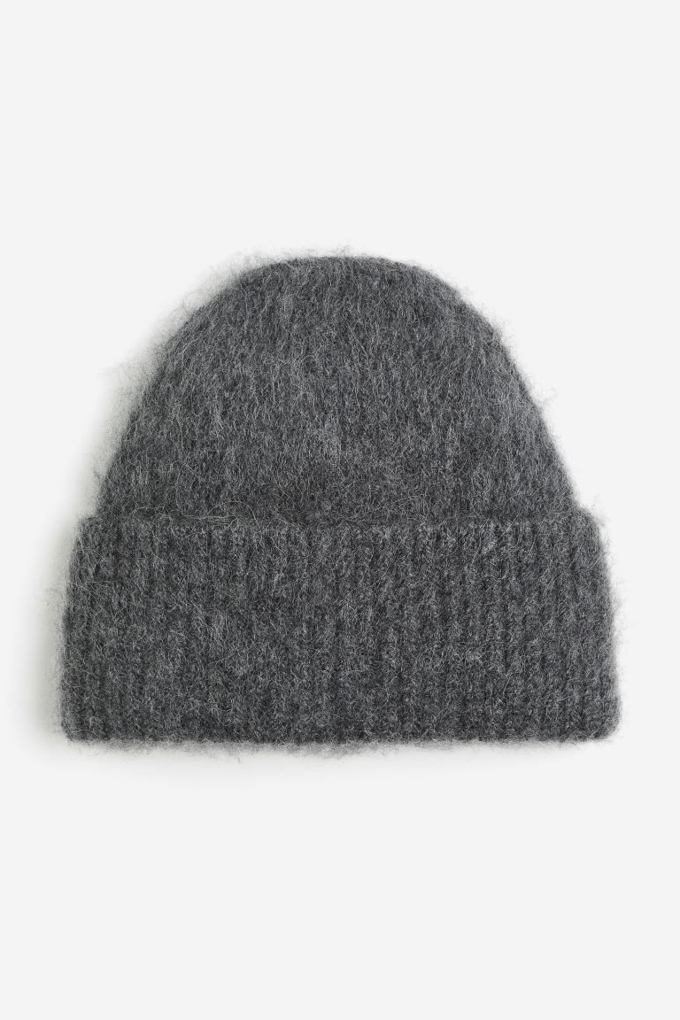Rib-knit hat - Dark grey - Ladies | H&M GB | H&M (UK, MY, IN, SG, PH, TW, HK)