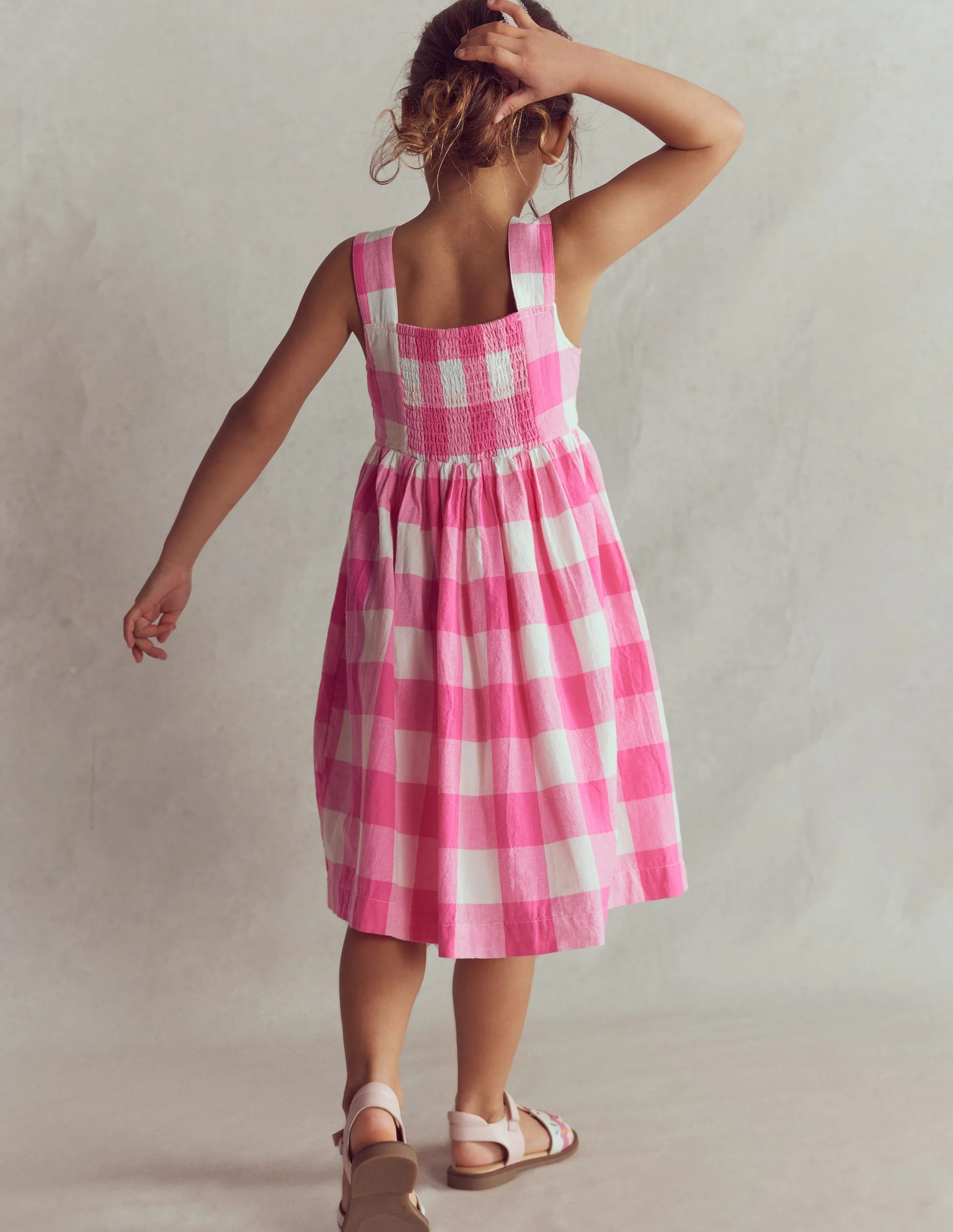 Remy Button Through Dress-Pink Punch Gingham | Boden (US)