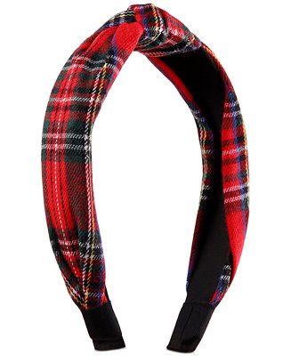 INC International Concepts Holiday Lane Plaid-Print Knotted Headband, Created for Macy's & Review... | Macys (US)