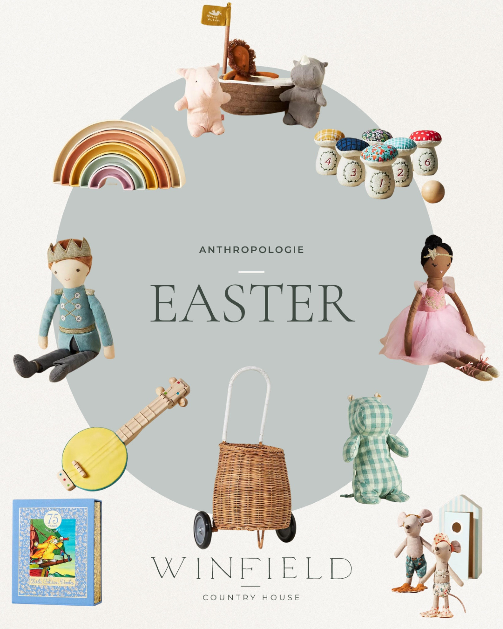 Little girls and little boys will love receiving these sweet gifts in their Easter basket. 

Books, Noah’s Ark, Maileg mice, basket, wicker cart, prince and princess dolls. 

Easter basket, Easter gifts, spring, kids springtime, baby girl, baby boy, little girl, little boy 

#LTKSeasonal #LTKkids #LTKbaby