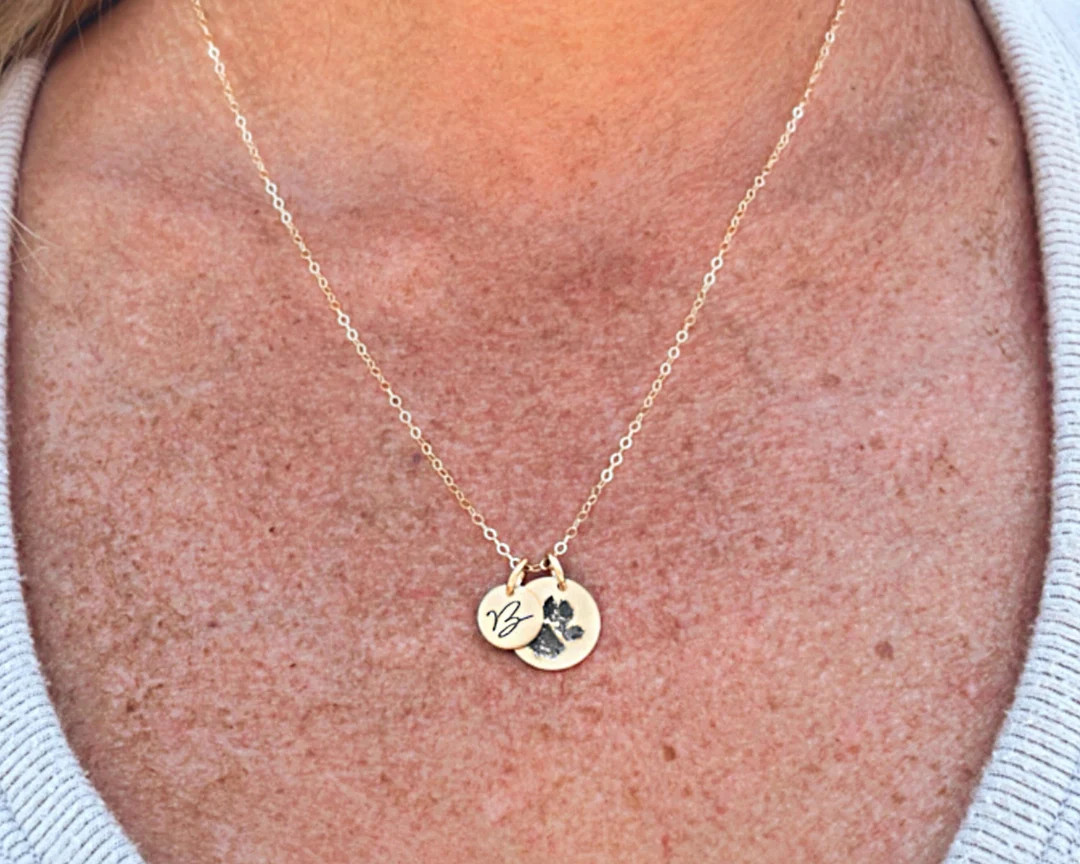 Actual Paw Print Necklace • Pet Paw Print Necklace • Custom Pet Necklace • Dog Paw Necklace... | Etsy (US)