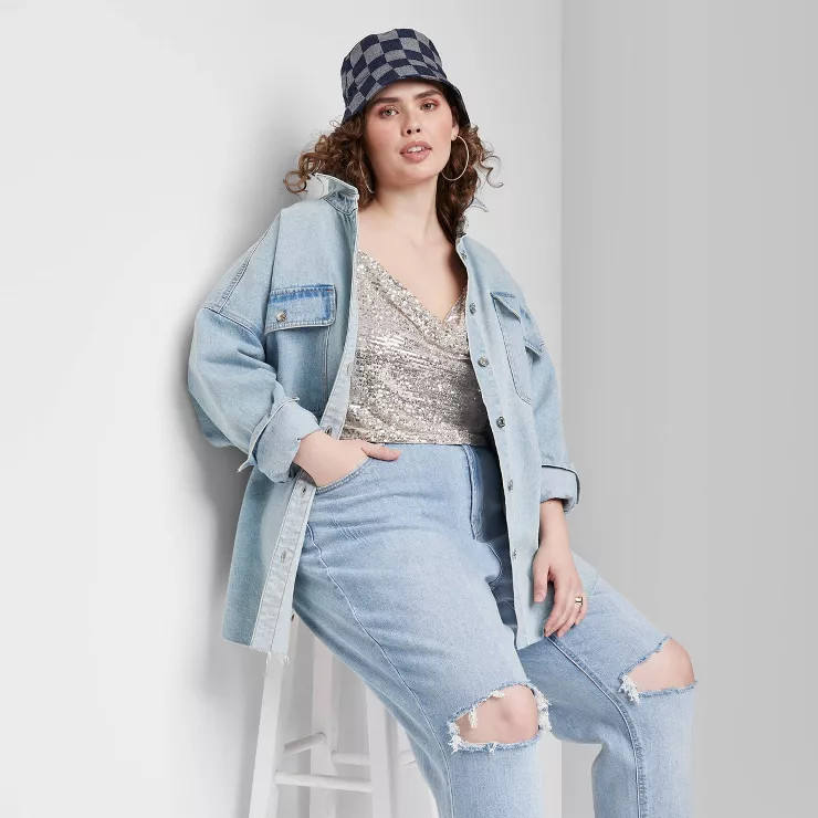Women's Denim Shacket - Wild Fable™ Light Wash | Target