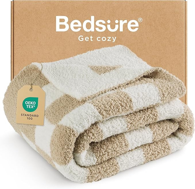 Bedsure Checkered Throw Blanket for Couch - Super Soft, Cozy & Warm Knit Blanket, Breathable, Lig... | Amazon (US)
