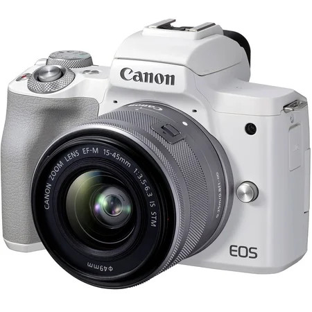 Canon EOS M50 Mark II Mirrorless Digital Camera (White) w/ EF-M 15-45mm IS STM Lens | Walmart (US)