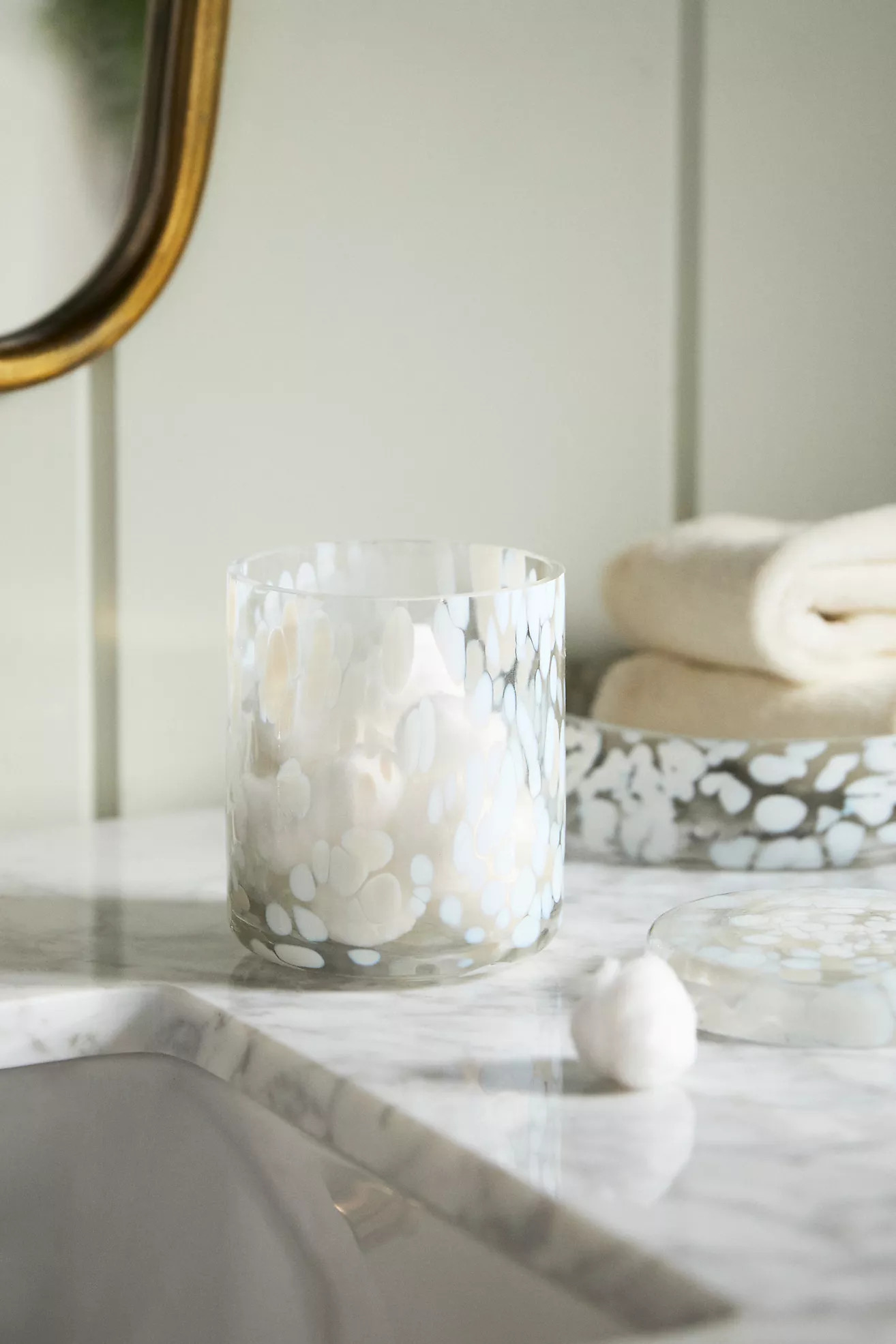 Bryn Glass Lidded Bath Canister | Anthropologie (US)