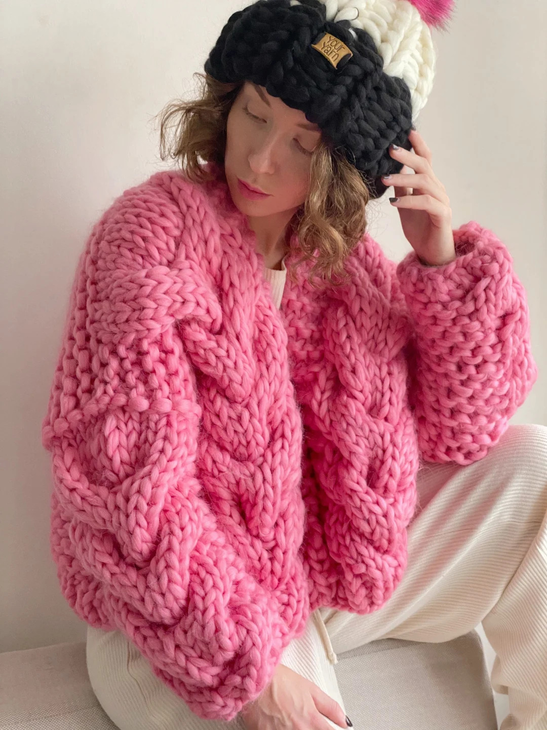 Cable Knit Cardigan Oversized Chunky Knit Jacket Merino Wool - Etsy | Etsy (US)