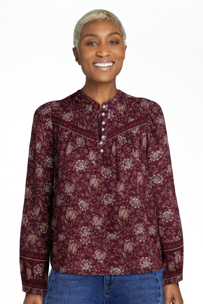 Scenario Women's and Women's Plus Quilted Detail Long Sleeve Top, Sizes XS-4X | Walmart (US)