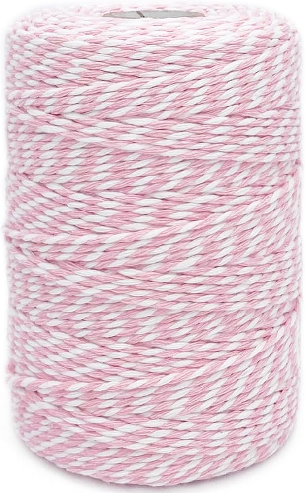 Leecogo Bakers Twine String Pink and White Cotton Twine 656 Feet for Gift Wrapping DIY Crafts Hom... | Amazon (US)