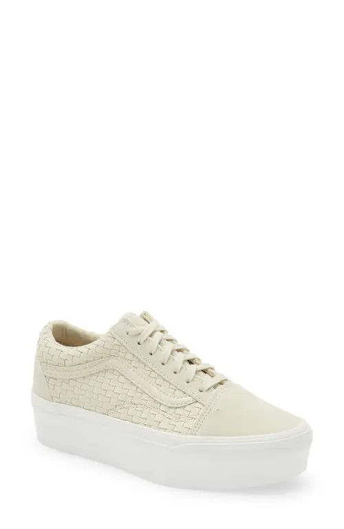 Vans Old Skool Stackform Sneaker in Micro Weave Ivory at Nordstrom, Size 10 Women's | Nordstrom
