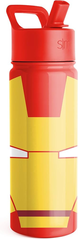 Simple Modern Marvel Iron man Kids Water Bottle with Straw Lid | Insulated Stainless Steel Reusab... | Amazon (US)