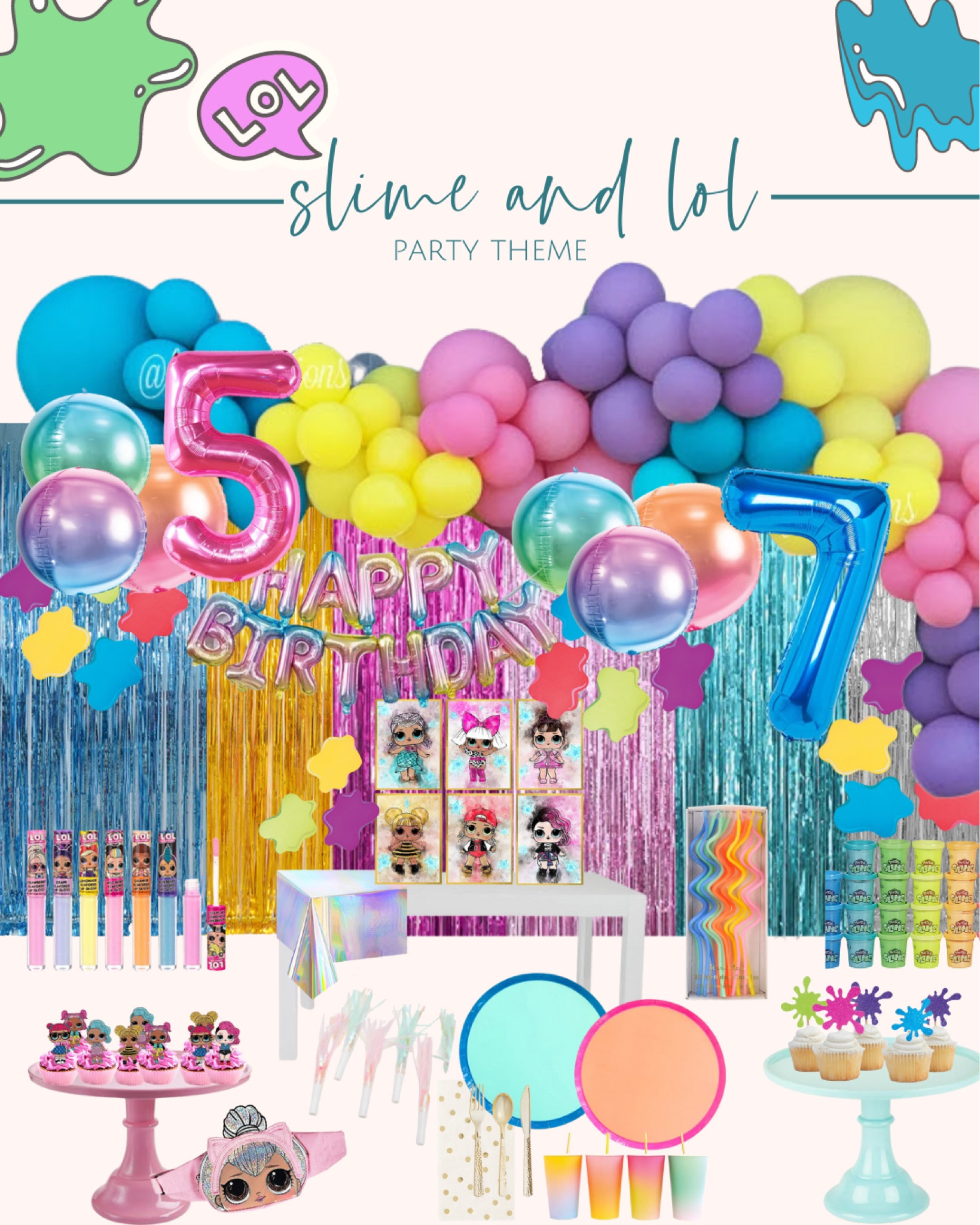 Joint boys and girls party #loldoll #slime #slimeparty #lolparty #jointkidsparty #kidsparty #kidspartytheme #kidsparty #kidspartyideas #partyideas #balloons #partydecor #partyinspo #partydecorations #fringebackdrop #amazon #etsyfinds #amazonfinds #partyfinds

#LTKkids #LTKfamily #LTKFind