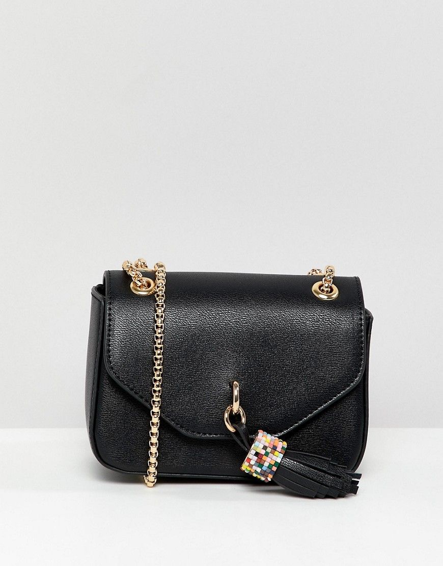 Dune Evening Bag With Tassel Detail and Chain Strap - Black | ASOS US