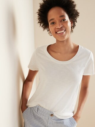 EveryWear Slub-Knit Scoop-Neck Tee for Women | Old Navy (US)