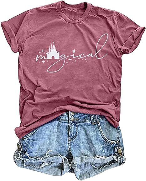 Magical Shirt for Women Funny Family Vacation Tee Cute Graphic T-Shirt Casual Vacation Short Slee... | Amazon (US)